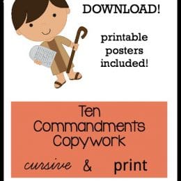 FREE Ten Commandments Copywork