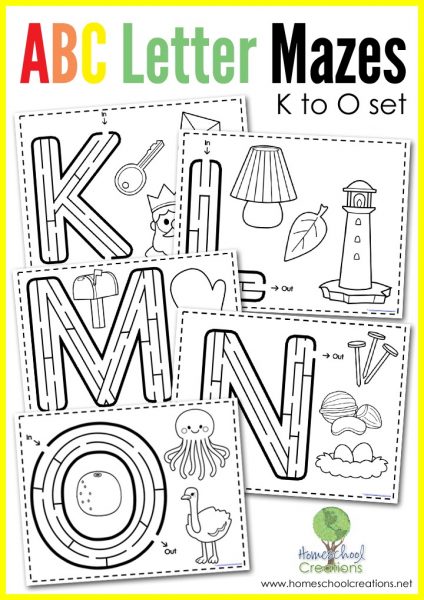 FREE Alphabet Mazes Letters K-O