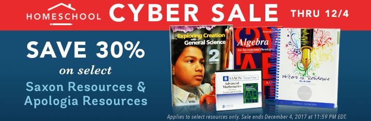 Homeschool Sale: 30% Off Saxon Math & 30% Off Apologia Resources + Free Shipping!