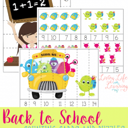 FREE Back To School Counting Cards and Puzzles