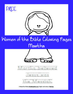 FREE Women of the Bible Martha Page