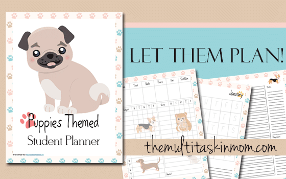 FREE Puppies Themed Student Planners