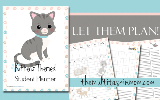 FREE Student Kitten Themed Planner