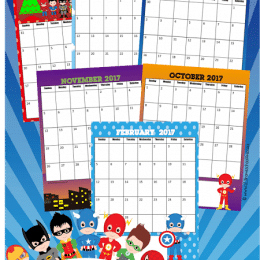 FREE Super Hero Calendar