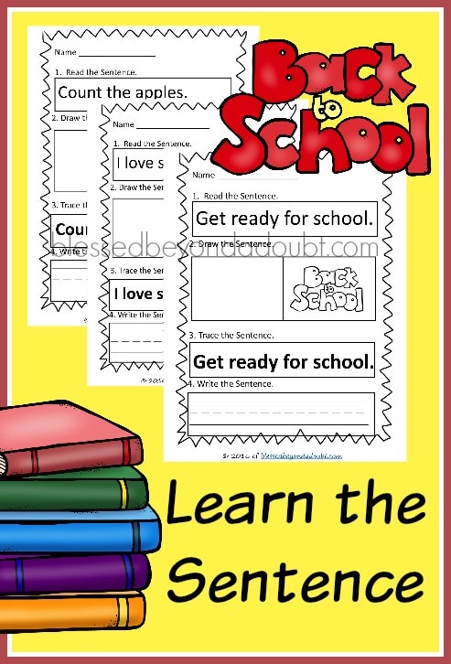 FREE Back to School Learn the Sentence Pack