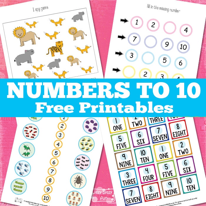 FREE Numbers to 10 Worksheets