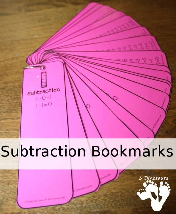 FREE Subtraction Bookmarks