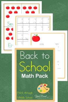 FREE Back to School Math Pack