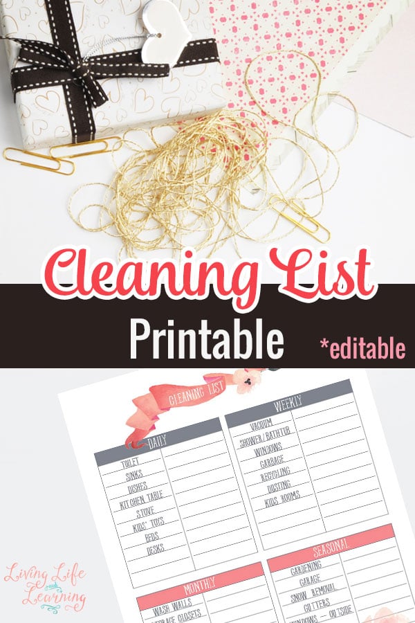 FREE Cleaning List