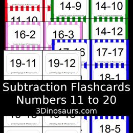 FREE Subtraction Flashcards