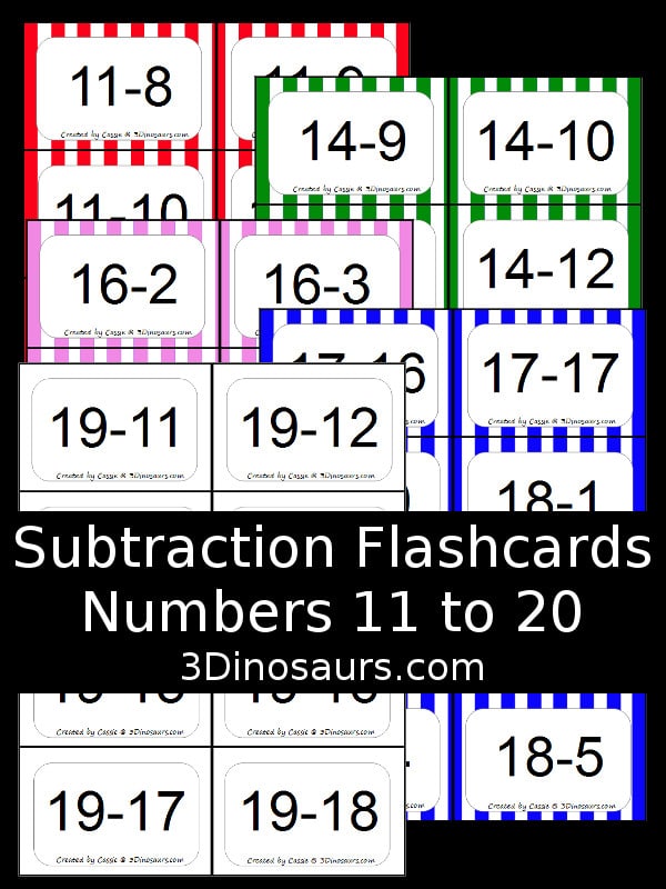 FREE Subtraction Flashcards