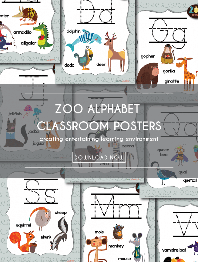 FREE Zoo Alphabet Classroom pack