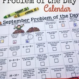 FREE Math Calendar of the Day