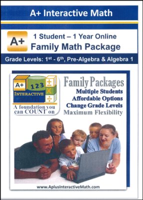 A+ Interactive Math One Year Online Package Only $60.99! (59% Off!)