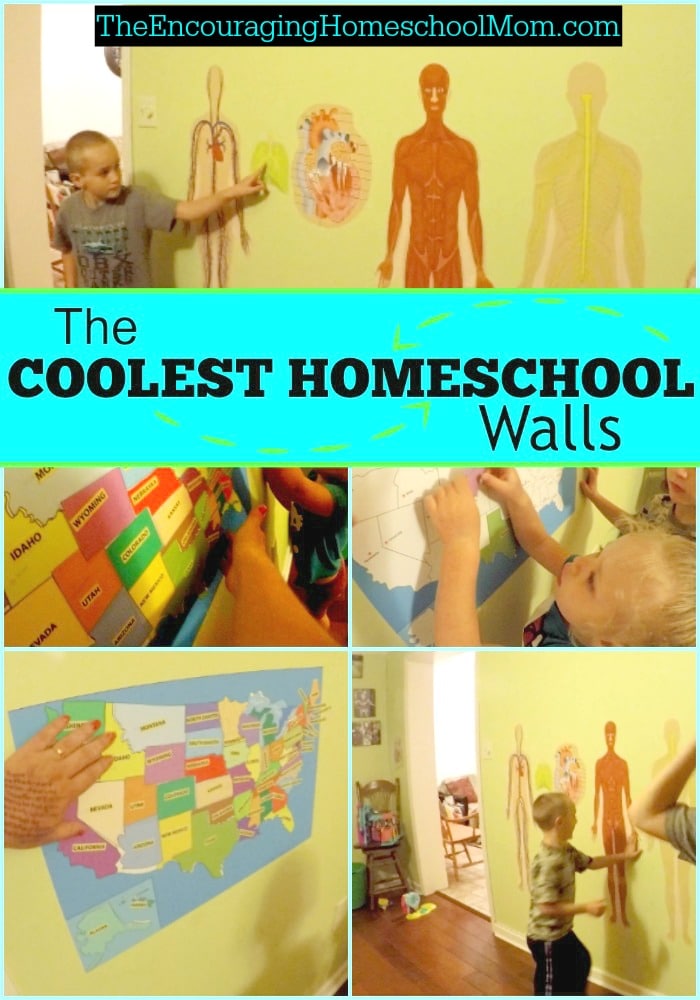 http://www.theencouraginghomeschoolmom.com/the-coolest-homeschool-walls/