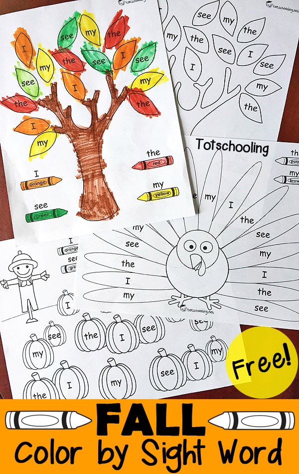 FREE Fall Sight Words Pack