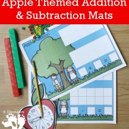 FREE Apple Themed Addition and Subtraction Mats