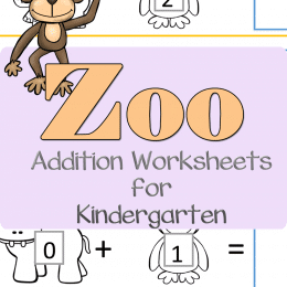 FREE Zoo Addition Kindergarten Worksheets