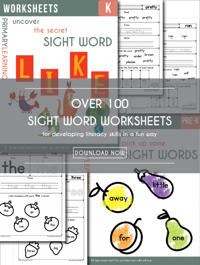 FREE Sight Word Worksheets