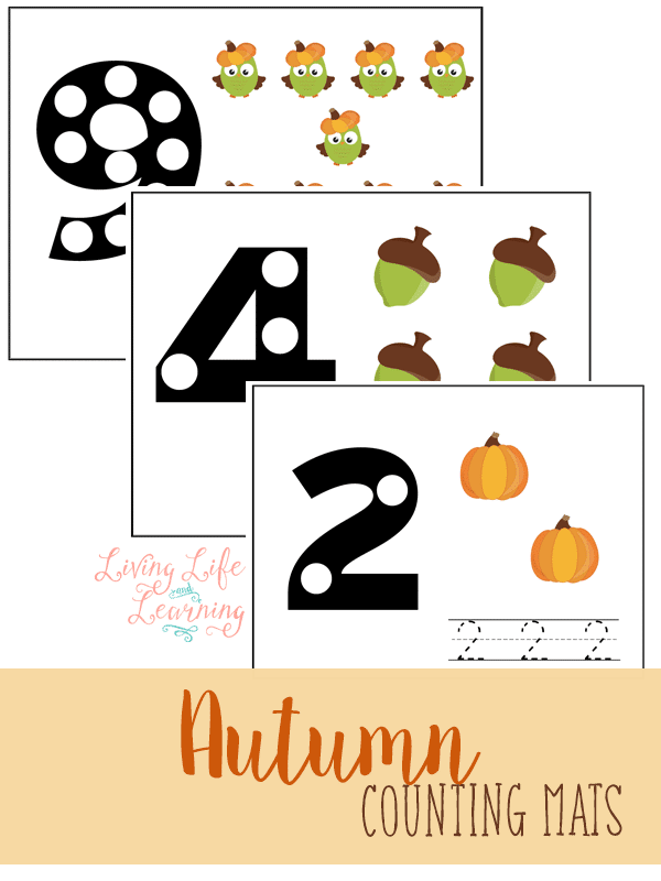 FREE Autumn Counting Mats