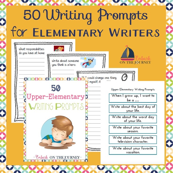 FREE 50 Writing Prompts for Elementary Writers