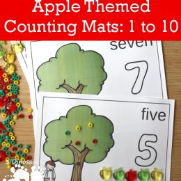 FREE Apple Themed Counting Mats