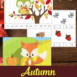 FREE Autumn Animals Counting Cards