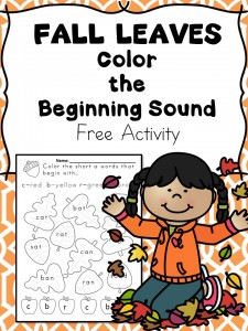 FREE Beginning Sounds Fall Leaves