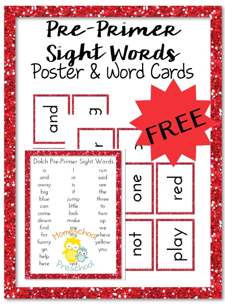 PrePrimer Sight Words