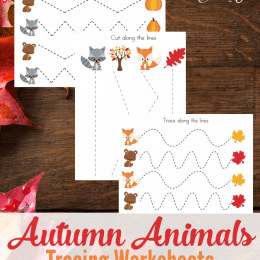 FREE Autumn Animals Tracing Worksheets