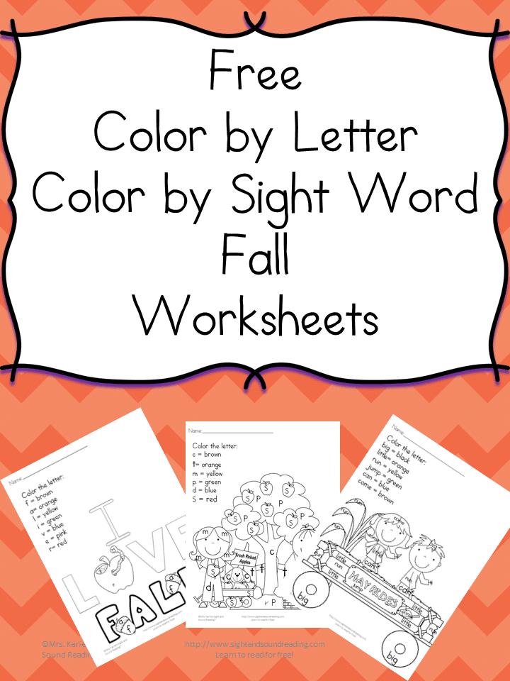 FREE Fall Coloring and Sight Words Pages