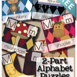 FREE 2 Part Alphabet Puzzles