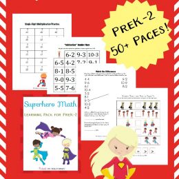 FREE Super Hero Math Pack