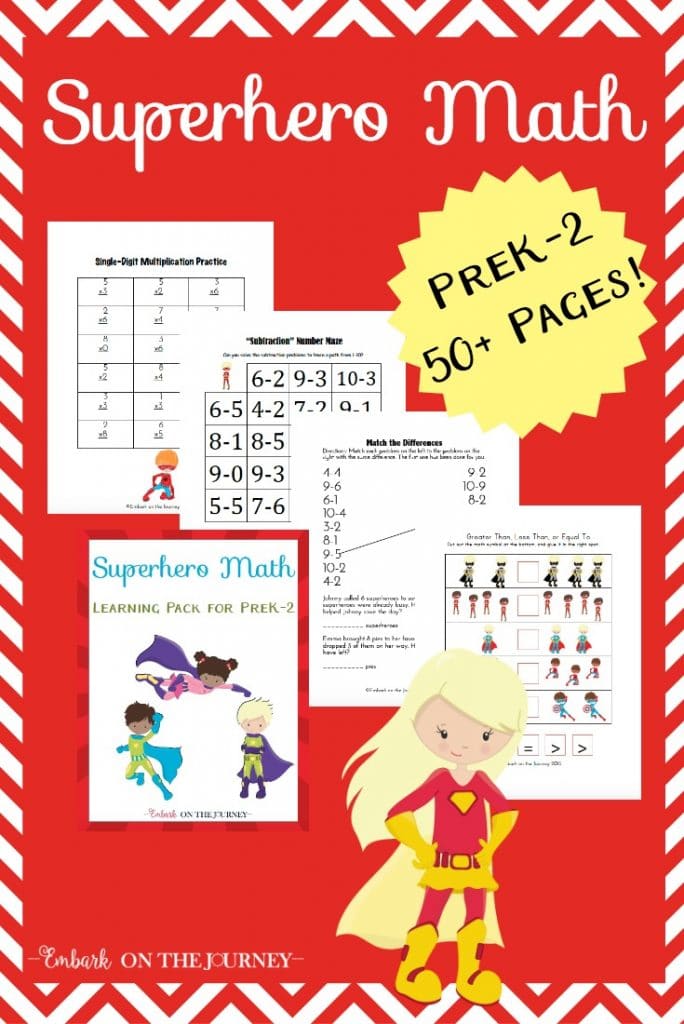 FREE Super Hero Math Pack