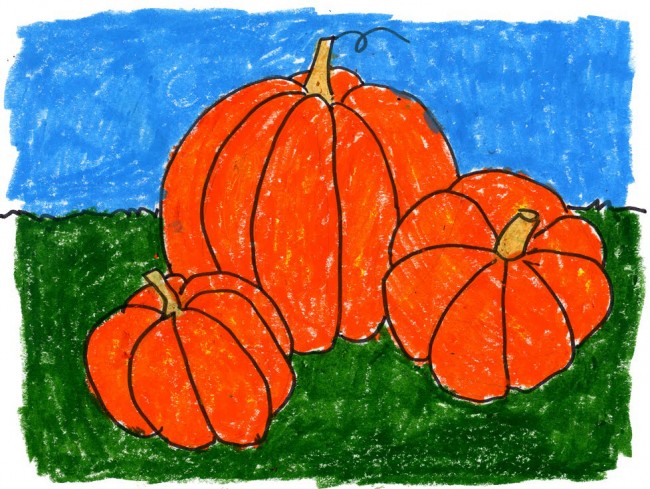 FREE Pumpkin Drawing Tutorial