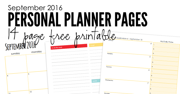 FREE September Planner Pages