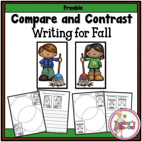 Free Fall Compare and Contrast Writing Printables