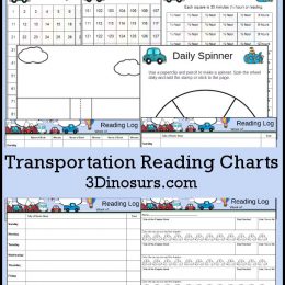 Free Transportation Themed Reading Charts