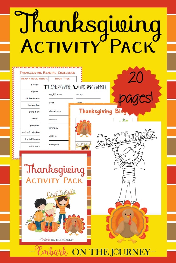 Free Thanksgiving Printable Activity Pack