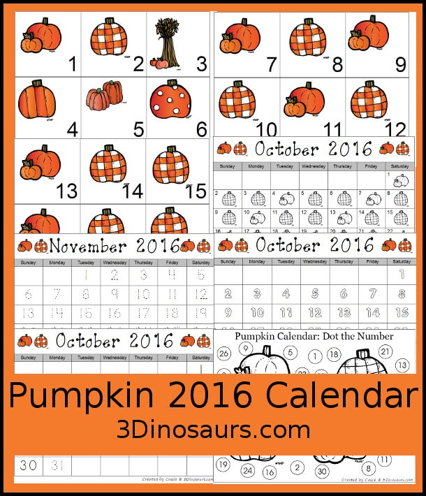 FREE Pumpkin Calendar