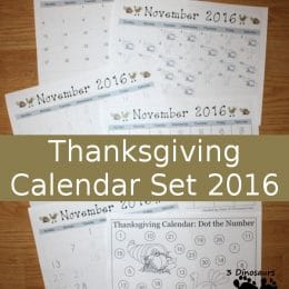 FREE Thanksgiving Calendar Set