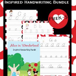 FREE Alice in Wonderland Handwriting Printables