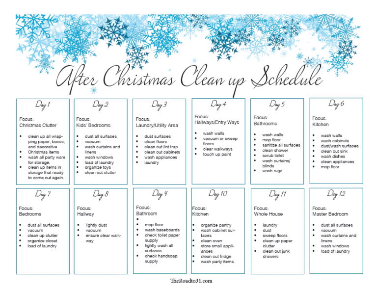 FREE Cleaning Schedule Printables