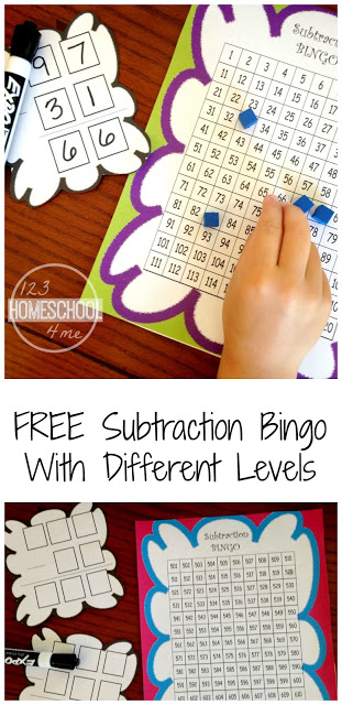 FREE Subtraction Bingo