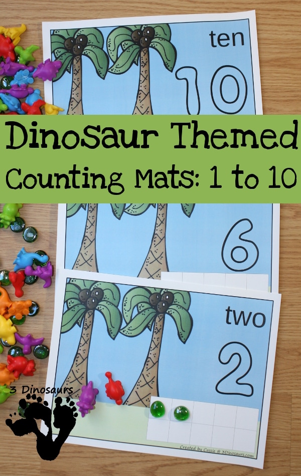 FREE Dinosaur Counting Mats