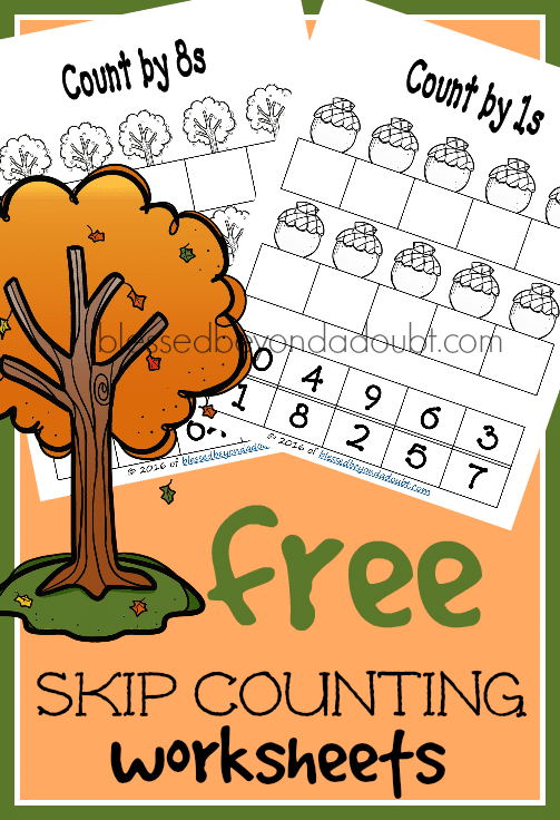 FREE Fall Skip Counting Worksheets