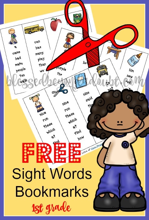 FREE Sight Word Bookmark