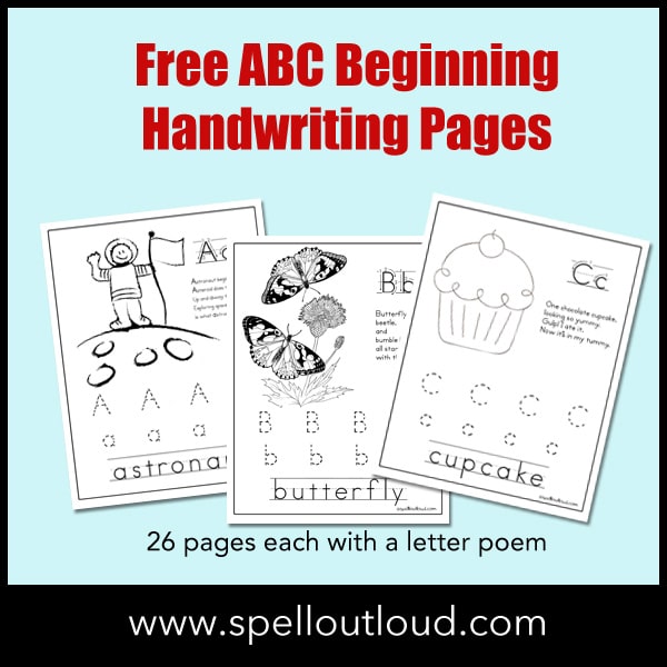 FREE ABC Beginning Handwriting Pages