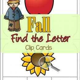 FREE Fall Find The Letter Clip Cards
