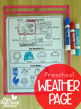 FREE Preschool Weather Page